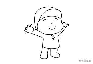 网红儿童简笔画古风男孩,网红简笔画中的童真少年